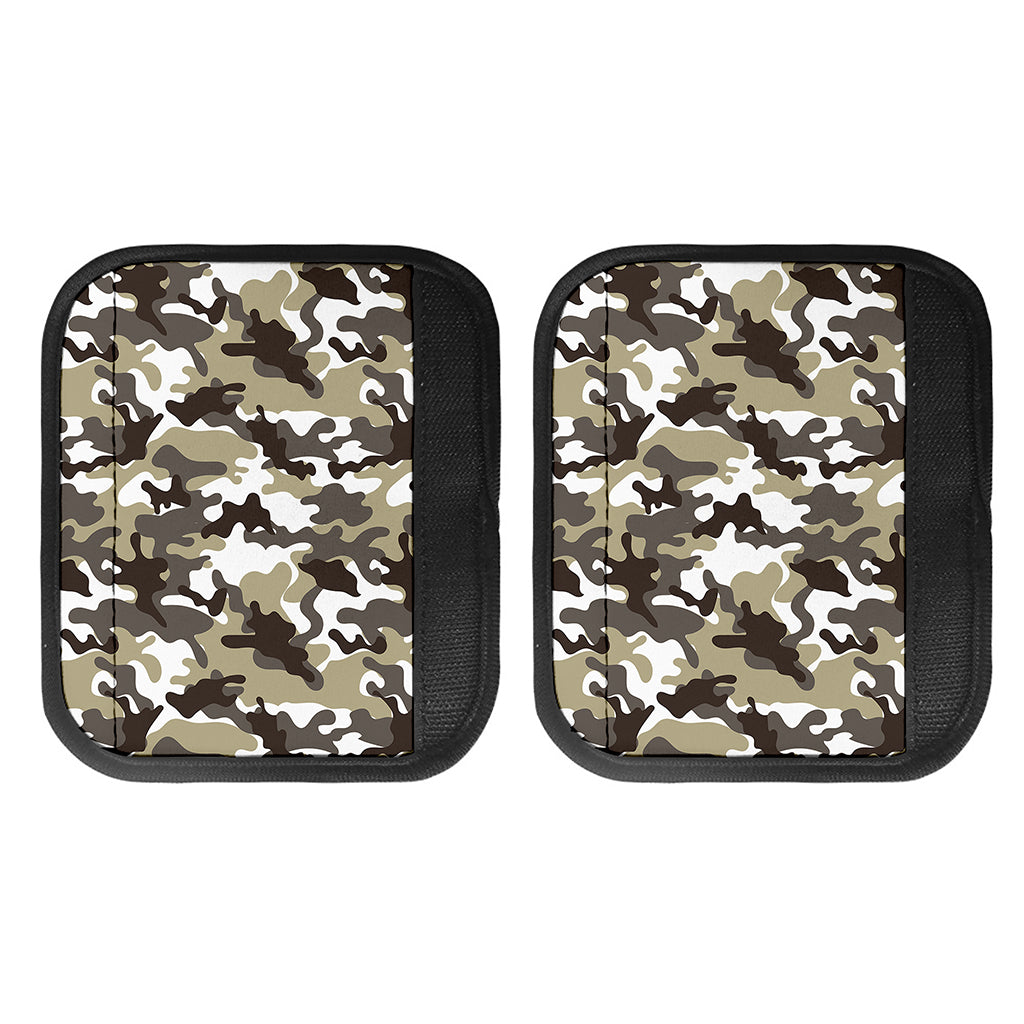 Brown And White Camouflage Print Handle Covers