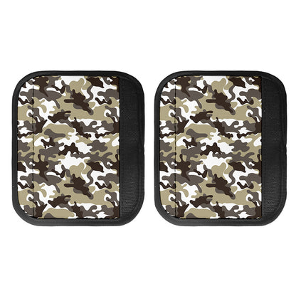 Brown And White Camouflage Print Handle Covers