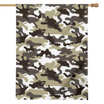 Brown And White Camouflage Print House Flag