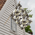 Brown And White Camouflage Print House Flag