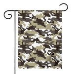 Brown And White Camouflage Print House Flag