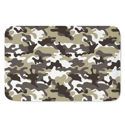 Brown And White Camouflage Print Indoor Door Mat