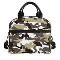 Brown And White Camouflage Print Insulated Lunch Bag