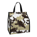 Brown And White Camouflage Print Insulated Lunch Tote
