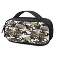 Brown And White Camouflage Print Portable Cooler Travel Case