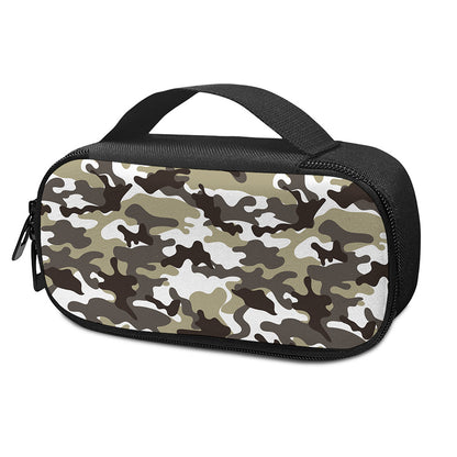Brown And White Camouflage Print Insulin Cooler Travel Case