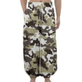 Brown And White Camouflage Print Lantern Pants