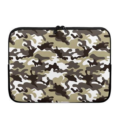 Brown And White Camouflage Print Laptop Sleeve