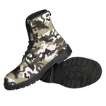 Brown And White Camouflage Print Backpack