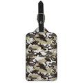 Brown And White Camouflage Print Luggage Tag