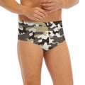 Brown And White Camouflage Print Men's Briefs