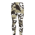 Brown And White Camouflage Print Men's Leggings
