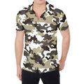 Brown And White Camouflage Print Men's Shirt
