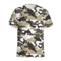 Brown And White Camouflage Print Men's Athletic T-Shirt
