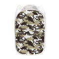 Brown And White Camouflage Print Mesh Laundry Hamper