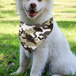 Brown And White Camouflage Print Over The Collar Dog Bandana