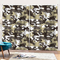Brown And White Camouflage Print Pencil Pleat Curtains