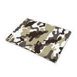 Brown And White Camouflage Print Pet Cooling Mat Cover