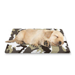 Brown And White Camouflage Print Pet Cooling Mat Cover