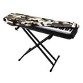 Brown And White Camouflage Print Piano Keyboard Cover