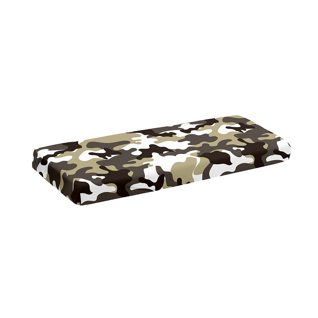 Brown And White Camouflage Print Piano Keyboard Cover