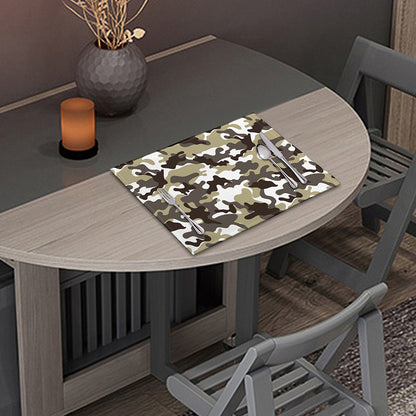 Brown And White Camouflage Print Placemat