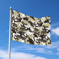 Brown And White Camouflage Print Polyester Flag