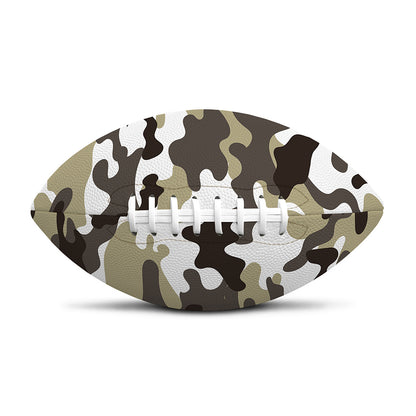 Brown And White Camouflage Print Rugby Ball