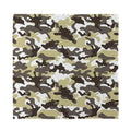 Brown And White Camouflage Print Silk Bandana
