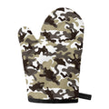 Brown And White Camouflage Print Single Oven Mitt