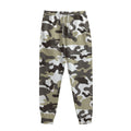 Brown And White Camouflage Print Sweatpants
