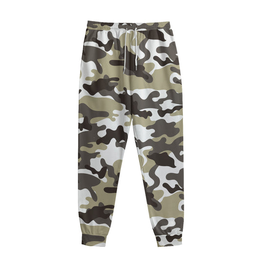 Brown And White Camouflage Print Sweatpants