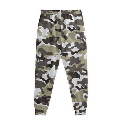 Brown And White Camouflage Print Sweatpants