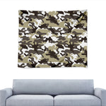 Brown And White Camouflage Print Tapestry