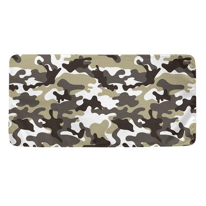 Brown And White Camouflage Print Towel