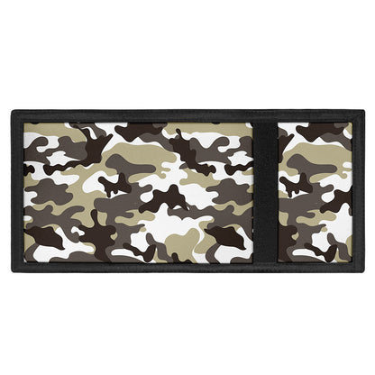 Brown And White Camouflage Print Trifold Wallet