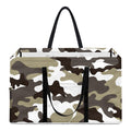 Brown And White Camouflage Print Utility Tote Bag