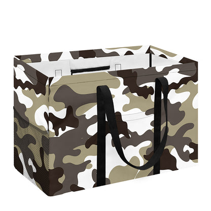 Brown And White Camouflage Print Utility Tote Bag