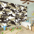 Brown And White Camouflage Print Wall Sticker