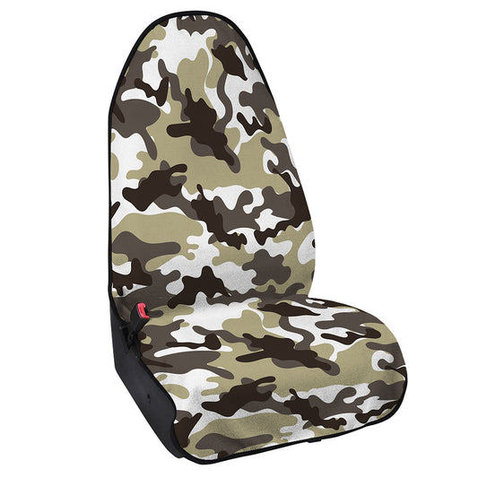 Brown And White Camouflage Print Waterproof Car Seat Cover