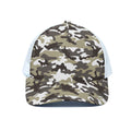 Brown And White Camouflage Print White Mesh Trucker Hat