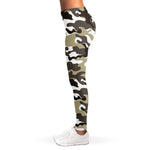 Brown And White Camouflage Print Women's Leggings
