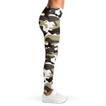 Brown And White Camouflage Print Women's Leggings