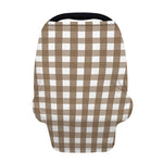 Brown And White Check Pattern Print Baby Seat Cover