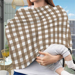 Brown And White Check Pattern Print Baby Seat Cover