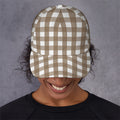 Brown And White Check Pattern Print Baseball Cap