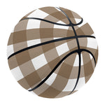 Brown And White Check Pattern Print Basketball