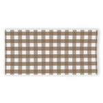 Brown And White Check Pattern Print Beach Towel