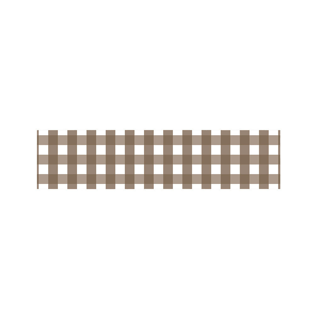 Brown And White Check Pattern Print Bed Runner