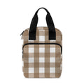 Brown And White Check Pattern Print Bible Tote Bag